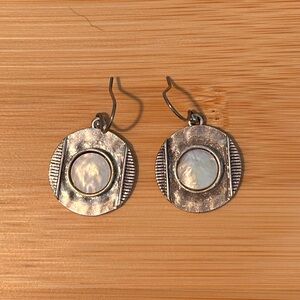 Lucky Brand Silver Tone Freshwater Pearl Earrings